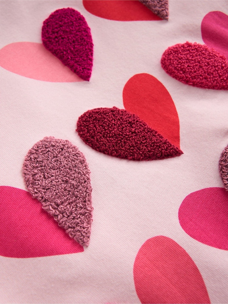 Boden Pink Long Sleeve Heart Boucle 100% Cotton T-Shirt - Image 3 of 3 Boden Pink Long Sleeve Heart Boucle 100% Cotton T-Shirt - Image 3 of 3