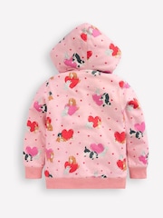 Boden Pink Shaggy Lined Heart Hoodie - Image 2 of 3