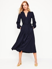Boden Blue Maeve Trim Jersey Midi Dress - Image 1 of 5