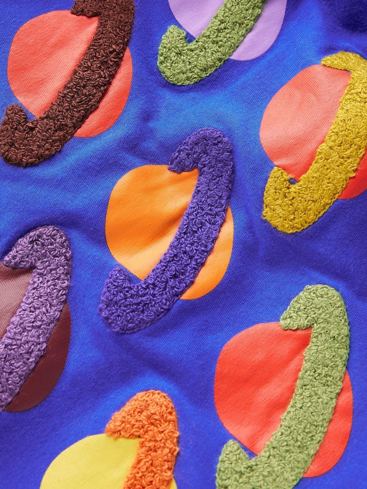 Boden Blue Space Planets Boucle 100% Cotton T-Shirt - Image 3 of 3