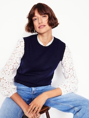 Boden White Eden Broderie Blouse - Image 3 of 5