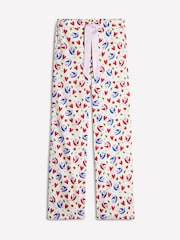 Boden Cream Heart Sateen 100% Cotton Pyjamas Trousers - Image 5 of 5