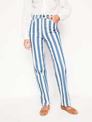 Boden Blue High Rise Stripe Jeans - Image 3 of 7