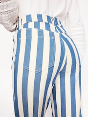 Boden Blue High Rise Stripe Jeans - Image 5 of 7