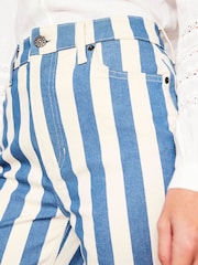 Boden Blue High Rise Stripe Jeans - Image 6 of 7