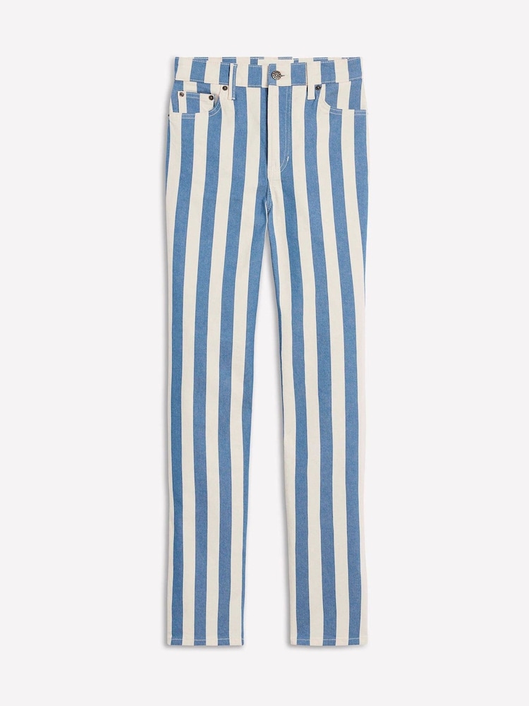 Boden Blue High Rise Stripe Jeans - Image 7 of 7