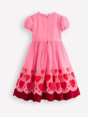 Boden Pink Heart Appliqué Hem Tulle Dress - Image 2 of 3