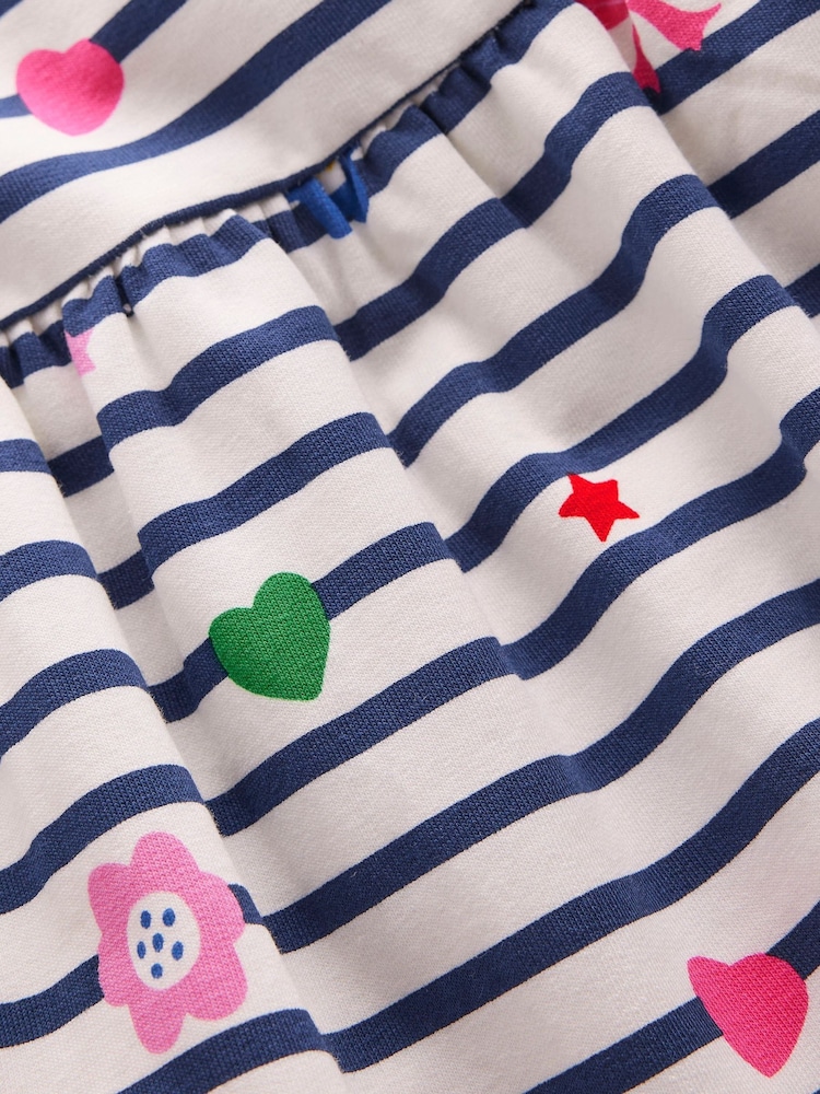 Boden Blue Tiered Stripe Sweatshirt Dress - Image 3 of 3