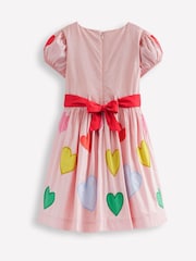 Boden Pink Puff Sleeve Heart 100% Cotton Dress - Image 2 of 3