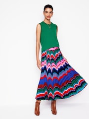 Boden Blue Pleated Maxi Skirt - Image 1 of 3