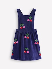 Boden Blue Lucilla Cherry Print Pinafore 100% Cotton Dress - Image 1 of 3