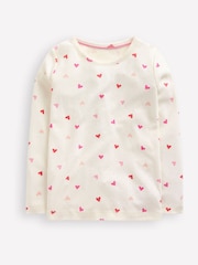 Boden Cream Long Sleeve Pointelle Heart Top - Image 1 of 3