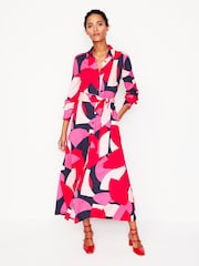 Boden Red Marcia Jersey Midi Shirt Dress - Image 1 of 5