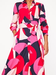 Boden Red Marcia Jersey Midi Shirt Dress - Image 2 of 5