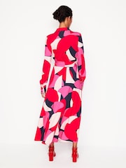 Boden Red Marcia Jersey Midi Shirt Dress - Image 3 of 5
