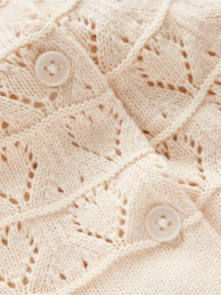 Boden Cream Pointelle Heart Cardigan - Image 6 of 6