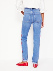 Boden Blue Heart Embroidered Girlfriend Jeans - Image 3 of 6