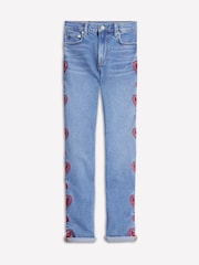 Boden Blue Heart Embroidered Girlfriend Jeans - Image 6 of 6