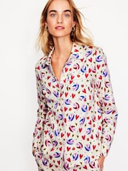 Boden Cream Heart Sateen 100% Cotton Pyjamas - Image 1 of 5