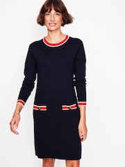 Boden Blue Holly Knitted Shift 100% Cotton Dress - Image 1 of 6