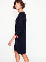 Boden Blue Holly Knitted Shift 100% Cotton Dress - Image 3 of 6