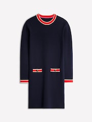 Boden Blue Holly Knitted Shift 100% Cotton Dress - Image 5 of 6