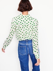 Boden White/Green Sienna Spot Silk Shirt - Image 4 of 6