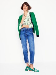 Boden White/Green Sienna Spot Silk Shirt - Image 5 of 6