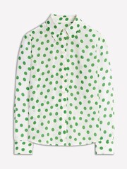 Boden White/Green Sienna Spot Silk Shirt - Image 6 of 6