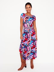 Boden Blue Melanie Jersey Paisley Midi Dress - Image 1 of 5