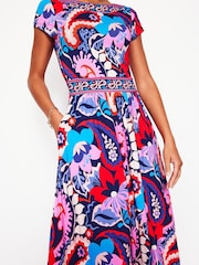 Boden Blue Melanie Jersey Paisley Midi Dress - Image 3 of 5