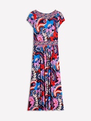 Boden Blue Melanie Jersey Paisley Midi Dress - Image 5 of 5