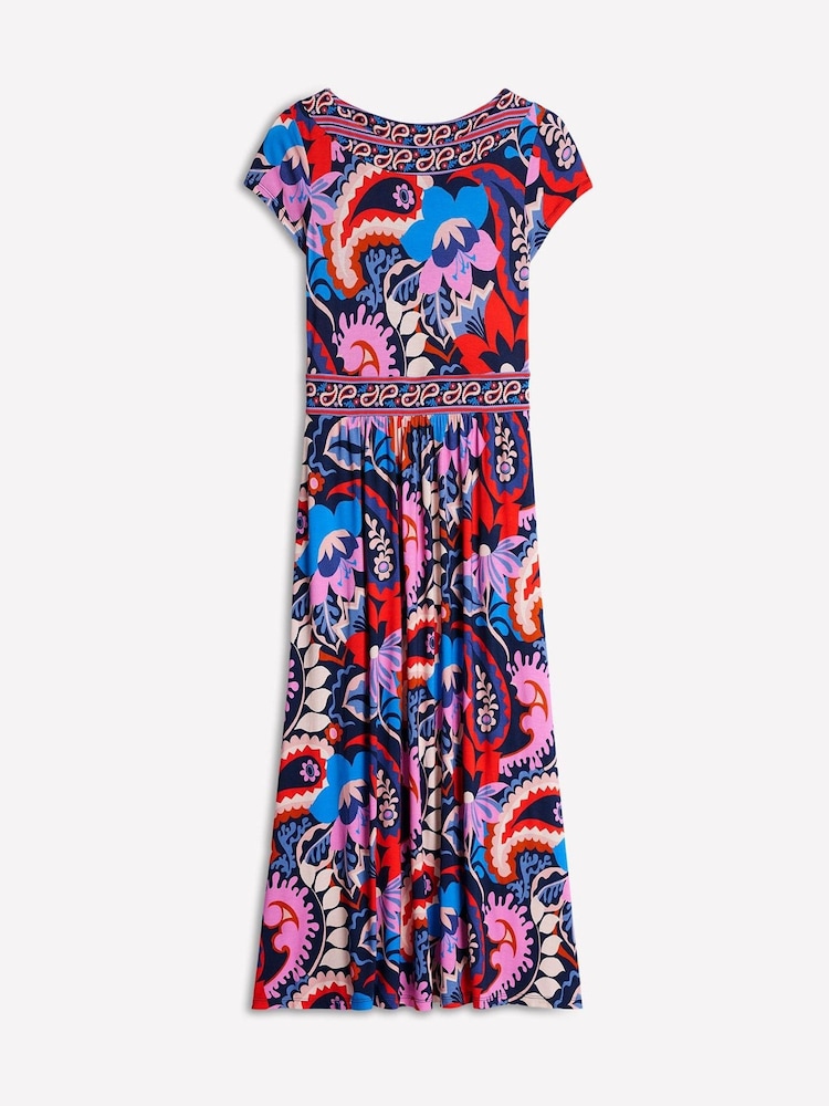 Boden Blue Melanie Jersey Paisley Midi Dress - Image 5 of 5