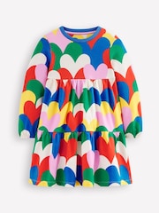 Boden Blue Tiered Heart Sweatshirt Dress - Image 1 of 3