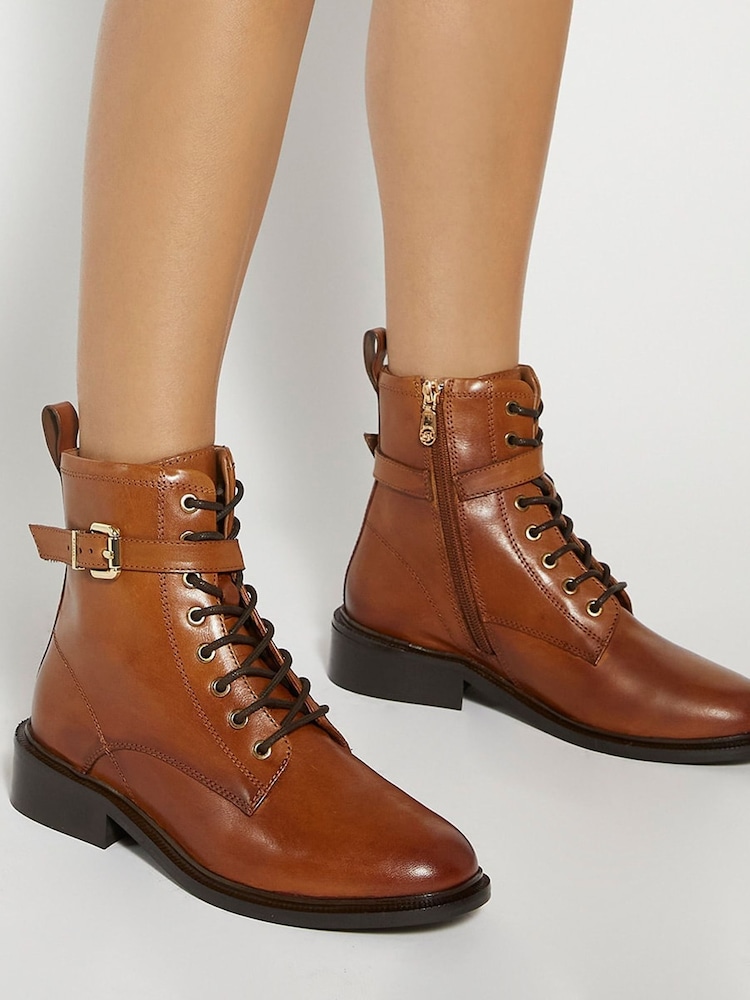 Dune London Brown Puckles Ankle Boots - Image 1 of 6