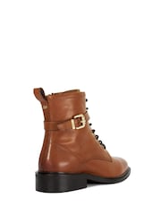 Dune London Brown Puckles Ankle Boots - Image 4 of 6