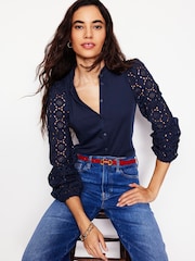 Boden Blue Eden Broderie Blouse - Image 1 of 5