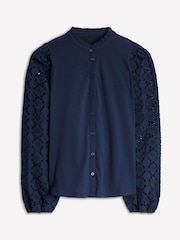 Boden Blue Eden Broderie Blouse - Image 5 of 5