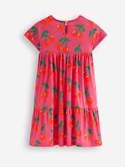 Boden Pink Twirly Cherries 100% Cotton Jersey Dress - Image 2 of 3