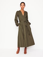 Boden Green Maeve Trim Jersey Midi Dress - Image 1 of 5