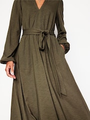 Boden Green Maeve Trim Jersey Midi Dress - Image 2 of 5