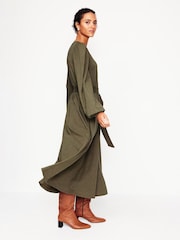 Boden Green Maeve Trim Jersey Midi Dress - Image 4 of 5