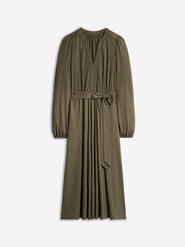 Boden Green Maeve Trim Jersey Midi Dress - Image 5 of 5