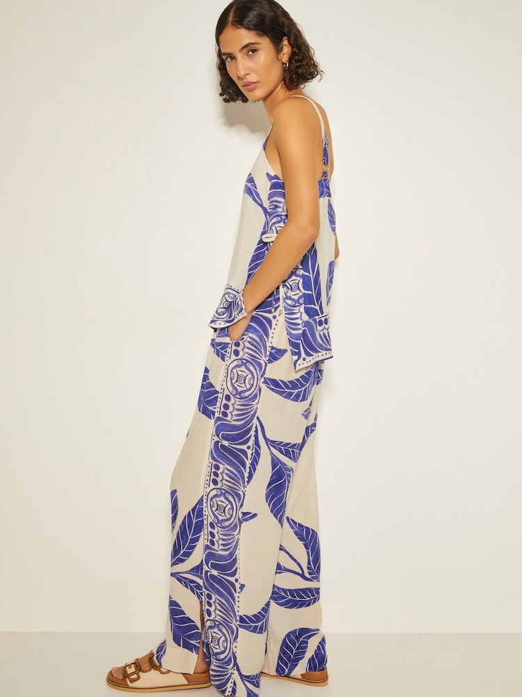 Monsoon White Dinah Leaf Print Cami Top - Image 1 of 4