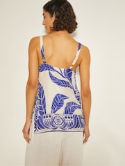 Monsoon White Dinah Leaf Print Cami Top - Image 3 of 4