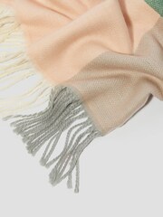 Monsoon Purple Alma Check Winter Tassel Scarf - Image 2 of 2