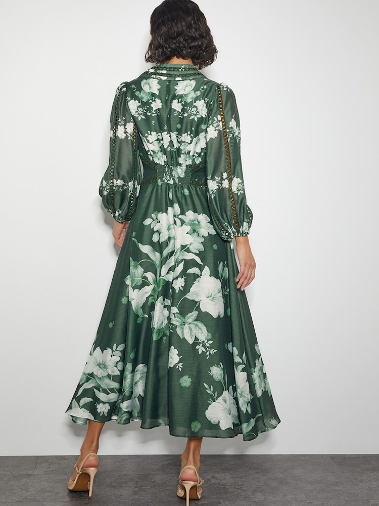 Monsoon Amari Floral Imprimeu Midi Rochie tip cămașă - Image 3 of 5