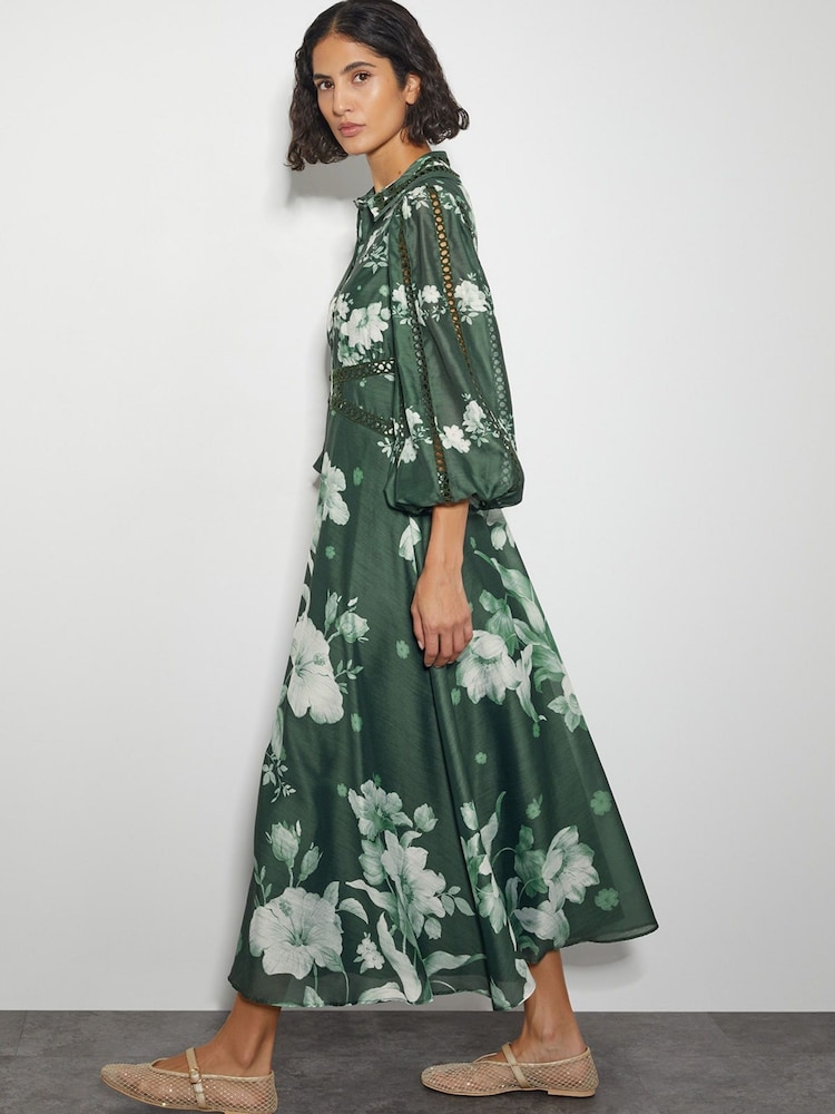 Monsoon Amari Floral Imprimeu Midi Rochie tip cămașă - Image 4 of 5