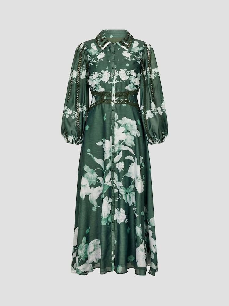 Monsoon Amari Floral Imprimeu Midi Rochie tip cămașă - Image 5 of 5