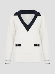 Monsoon Clara V-Neck Collared Jumper - Imagen 4 de 4
